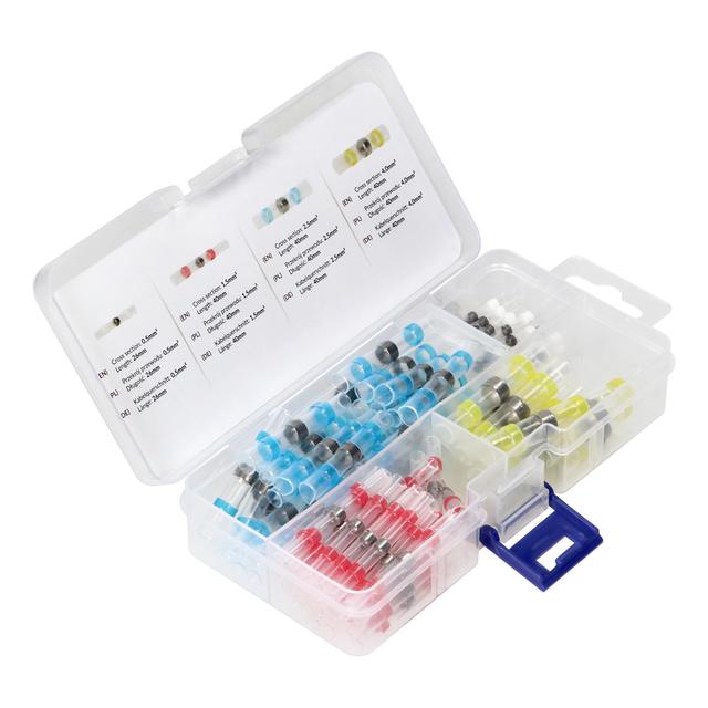 Zestaw koszulek temokurczliwych z cyną Shrink-with-Tin 100szt.; 0.5mm2 - 25 pcs; 1.5mm2 - 35 pcs; 2