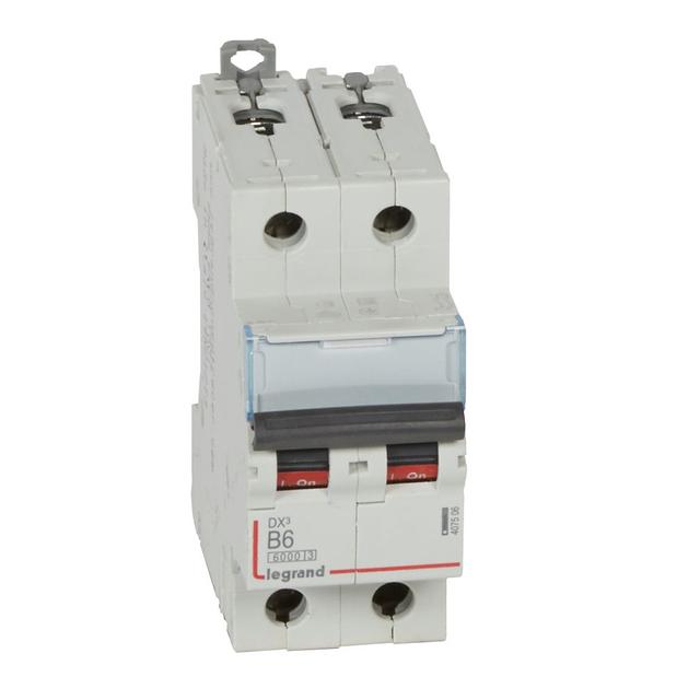 Wyłącznik Nadprądowy S 302 2P B6A 6kA DX3 407506 LEGRAND