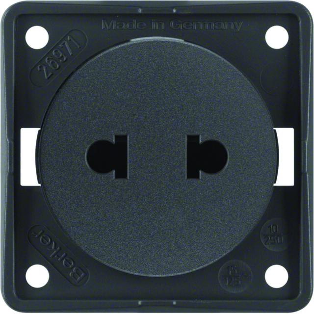 BERKER Integro Flow Gniazdo bez uziemienia Standard Euro-Amerykański antracyt 962572505 HAGER