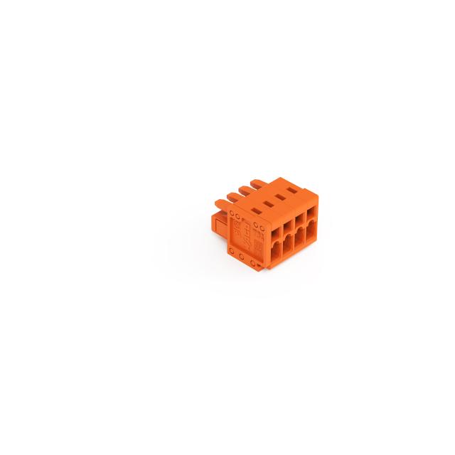 Gniazdo MCS‑MINI Classic 4‑biegunowe pomarańczowe raster 3,81 mm 734‑204 /100szt./ WAGO
