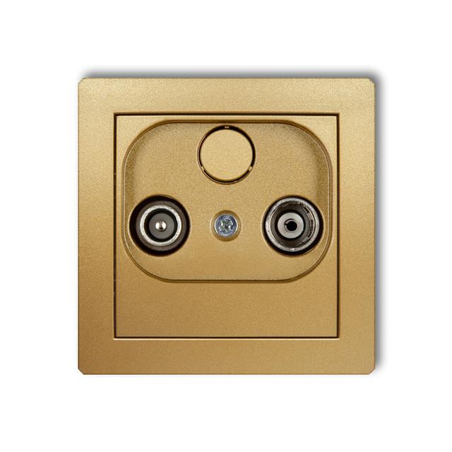 DECO Mechanizm gniazda abonenckiego RTV przelotowego 15dB złoty