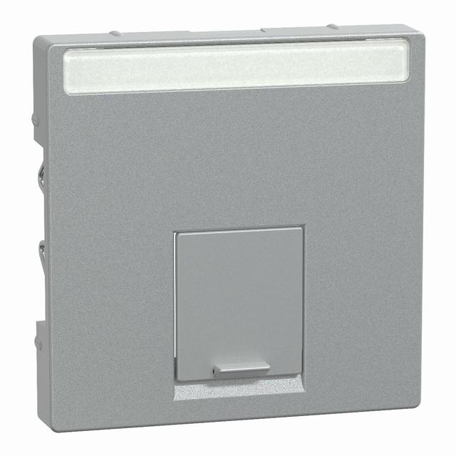 Merten System M płytka centralna pojedyncza do złącza RJ45 aluminium MTN465860 Schneider