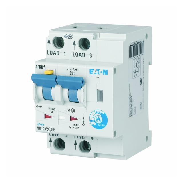 AFDD-20/2/C/003 Przeciwpożarowy detektor iskrzenia 10kA C20A 2P 30mA typ AC 187221 EATON