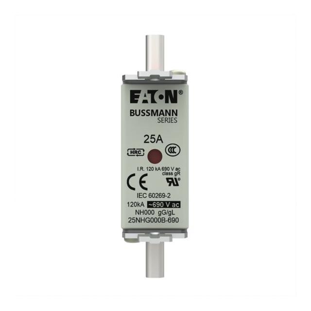 NH FUSE 25AMP 690V GG SIZE 000 Wkładka NH000 25A 690V GL/GG podwójny wskaźnik 25NHG000B-690 EATON