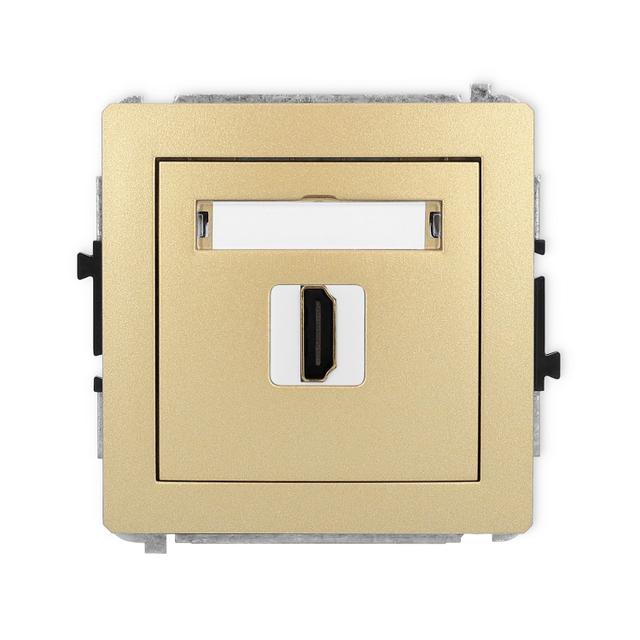DECO Mechanizm gniazda pojedynczego HDMI 2.0 złoty