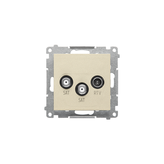 Simon 55 Gniazdo antenowe satelitarne podwójne SAT-SAT-RTV 2x Wejście: 5 MHz÷2,4 GHz Szampański mat