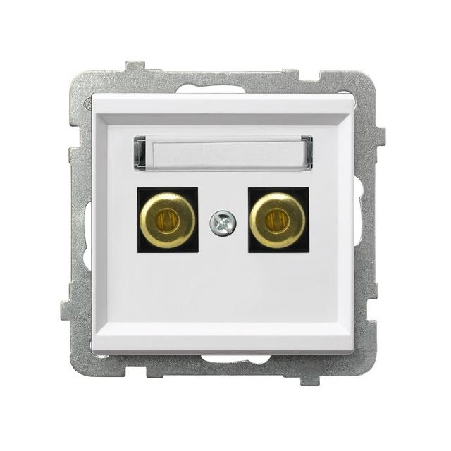 SONATA Gniazdo głośnikowe pojedyncze - kolor biały mat