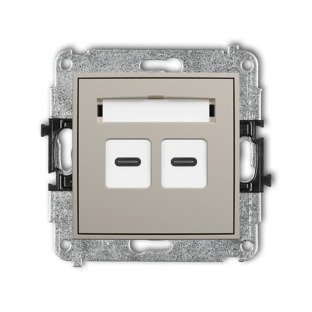 ICON Gniazdo podwójne 2xUSB typ C-C taupe 60IGUSB-8 KARLIK