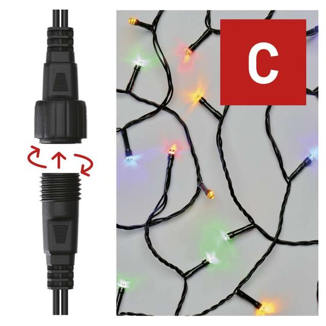 Lampki choinkowe łączone Standard łańcuch 100LED 10m multikolor IP44 timer D1AM03 EMOS