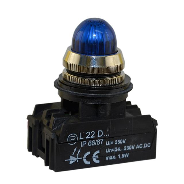Lampka L22GD 24V-230V W3 niebieska