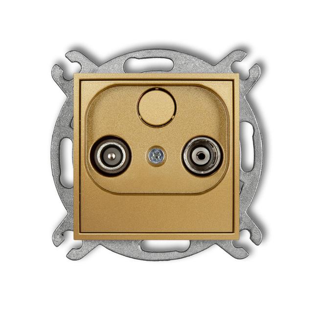 ICON Gniazdo antenowe RTV przelotowe 15dB złoty 29IG15P KARLIK