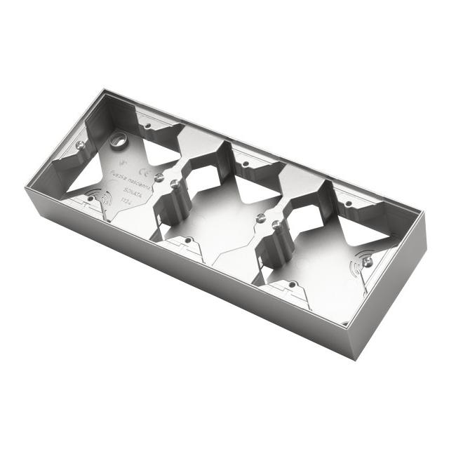 SONATA Puszka instalacyjna potrójna - kolor srebro mat