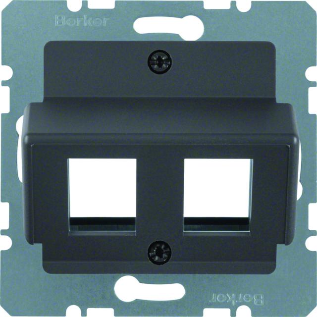 BERKER Płytka centralna do gniazda modularnego AMP antracyt mat lakierowana 14631606 HAGER
