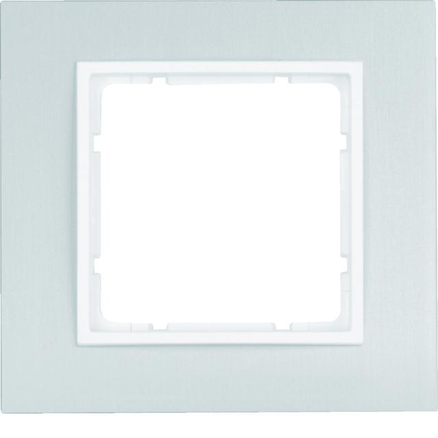 BERKER B.7 Ramka pojedyncza aluminium/biała mat 10116914 HAGER
