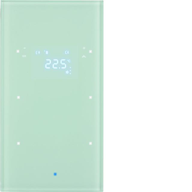 BERKER KNX TS Sensor dotykowy podwójny z regulatorem temperatury szkło białe 75642030 HAGER