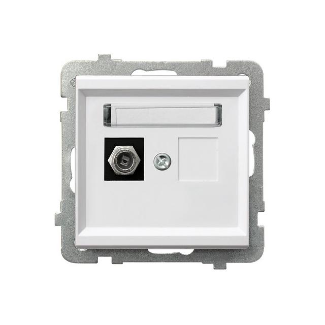 SONATA BIAŁY MAT Gniazdo antenowe typu F pojedyncze