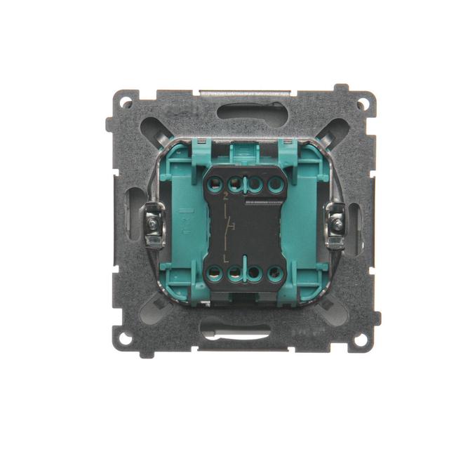 Simon Basic Przycisk światło 16A z. śrub. srebrny mat