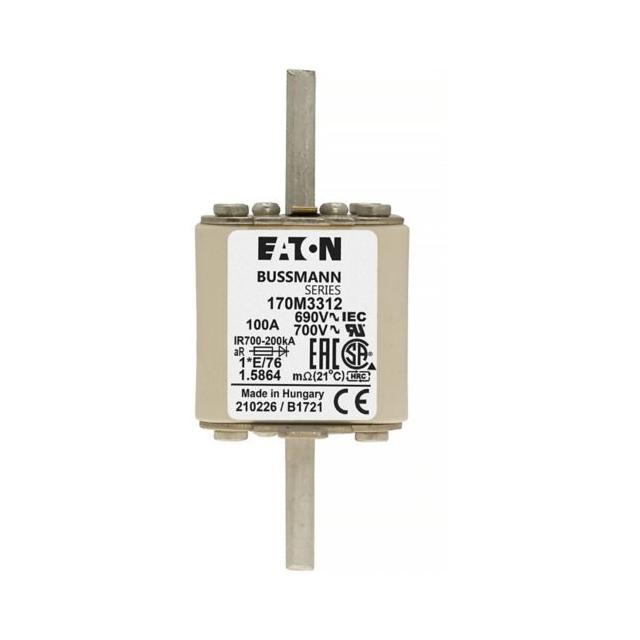 100A 690V IEC 1*E/76 aR FUSE Wkładka szybka 100A AC 690V rozmiar 1 45x59x102 mm aR, 170M3312 EATON
