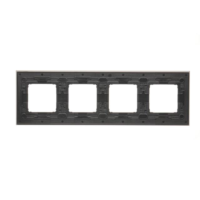 Simon 54 Nature Ramka 4-krotna Nature-Metal INOX YANG IP20/IP44* (*IP44-należy zastosować zestaw uszczelek DUN4) DRN4/76 KONTAKT