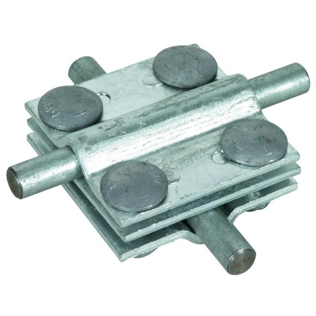 Zacisk krzyżowy St/tZn, drut 8-10/8-10 mm, drut 8-10/płask. 30 mm-płask 30/30 mm z przekładką