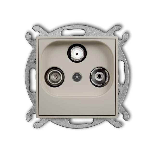 ICON Mechanizm gniazda abonenckiego RTV-SAT przelotowego 10dB taupe