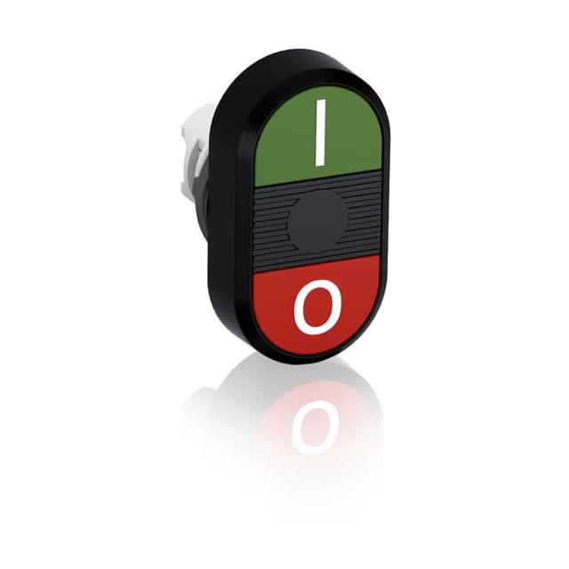 Przycisk podwójny niepodświetlany I-0 czarne pole MPD2-11B