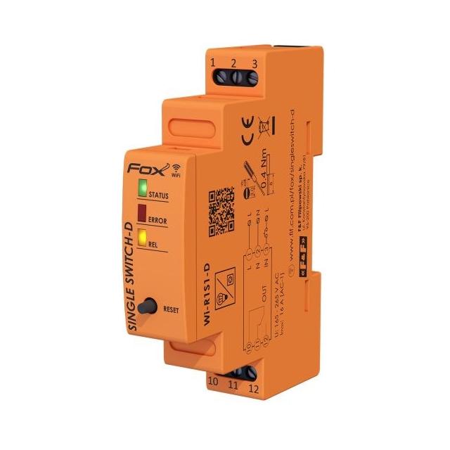 SINGLE SWITCH Pojedynczy przekaźnik Wi-Fi 230V NA SZYNE DIN WI-R1S1-D F&F