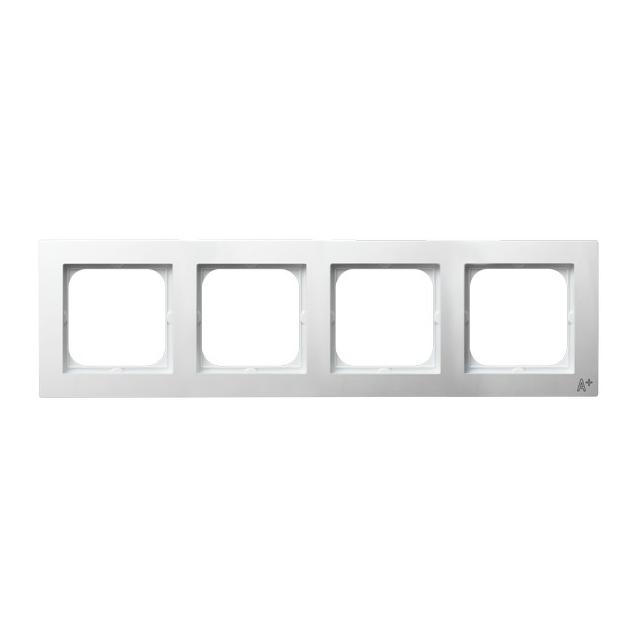 AS ANTYBAKTERYJNY Ramka poczwórna produkt zawiera szkło fosforanowo-srebrowe - kolor biały