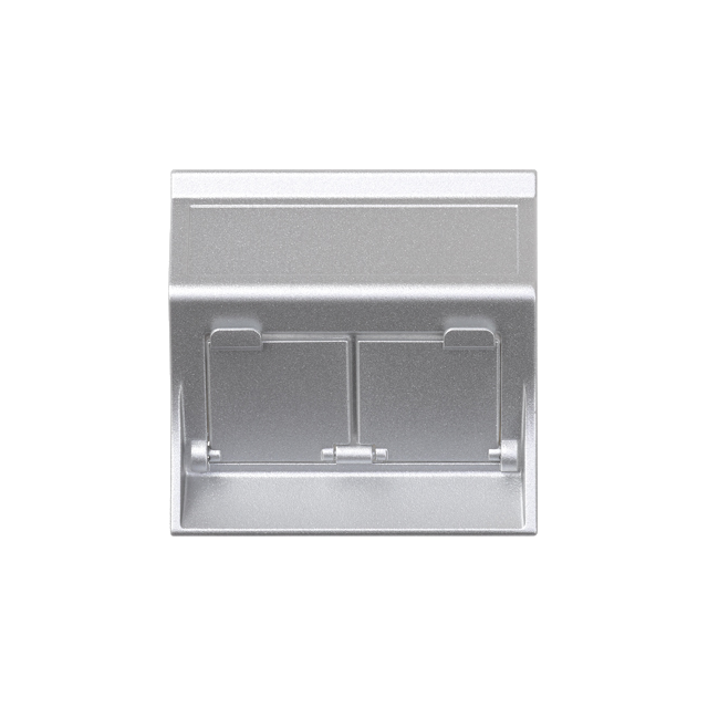 Simon Connect Płytka S500 2x RJ z osłonami skośna do adapterów MD aluminium