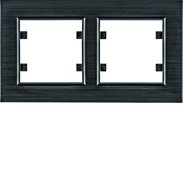 lumina passion Ramka podwójna pozioma aluminium czarne WL9223 HAGER