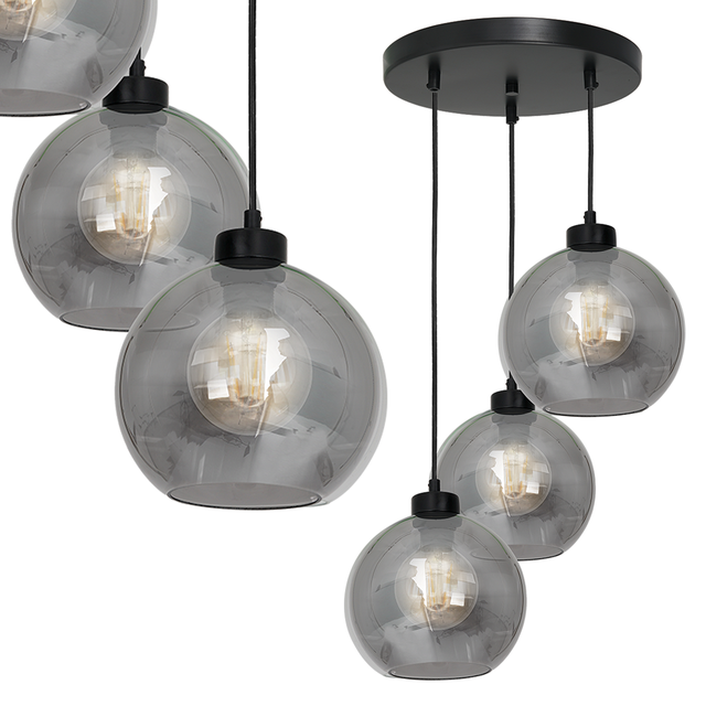 Milagro lampa wisząca Sofia Smoked 3xE27 czarna MLP6583