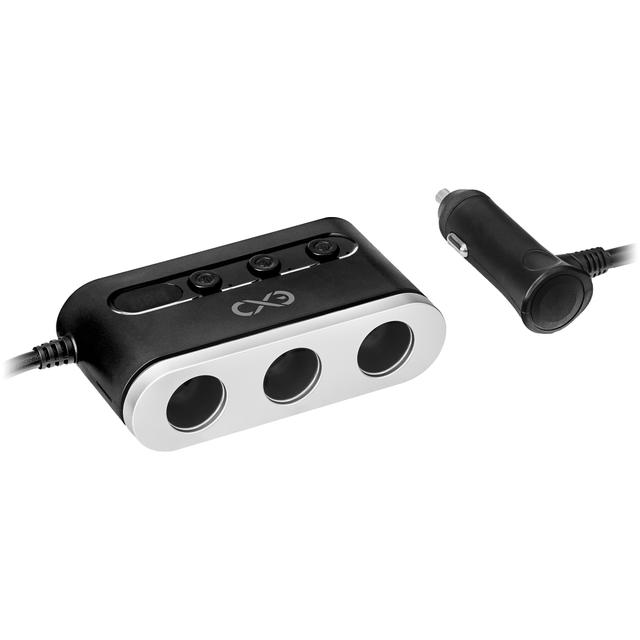 EXC Mobile rozdzielacz samochodowy SHARE 3xGZ + 2xUSB-A czarno-srebrny CPHEXCSHARE2U3CSBKSI ORNO