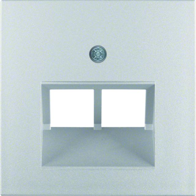 BERKER B.Kwadrat/B.7 Płytka czołowa do gniazda przyłączeniowego UAE podwójna komp./tel. aluminium 14