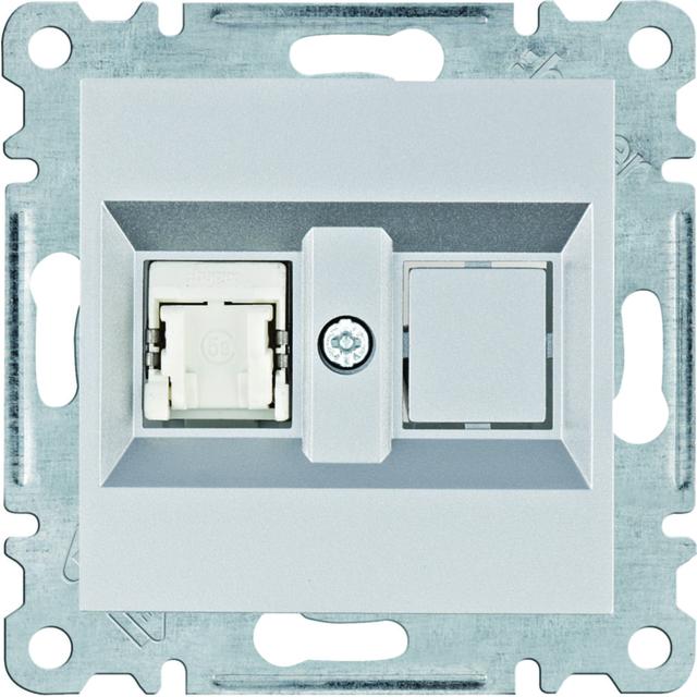 lumina Gniazdo komputerowe pojedyczne RJ45 kat.5e FTP, srebrny
