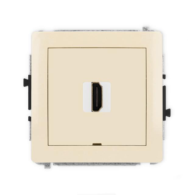 DECO Gniazdo pojedyncze HDMI 2.0, 4K, bez pola opisowego beżowy 1DHDMIBO-3 KARLIK
