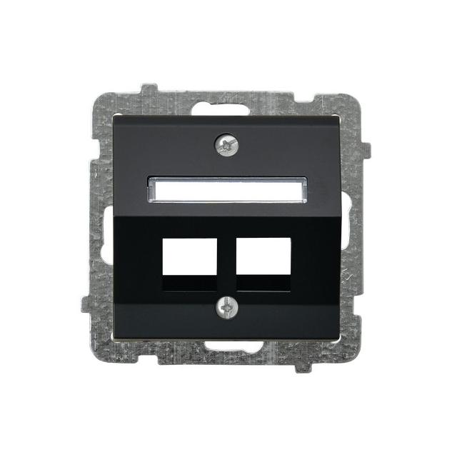 SONATA Obudowa gniazda podwójnego typu Keystone skośna - kolor czarny metalik