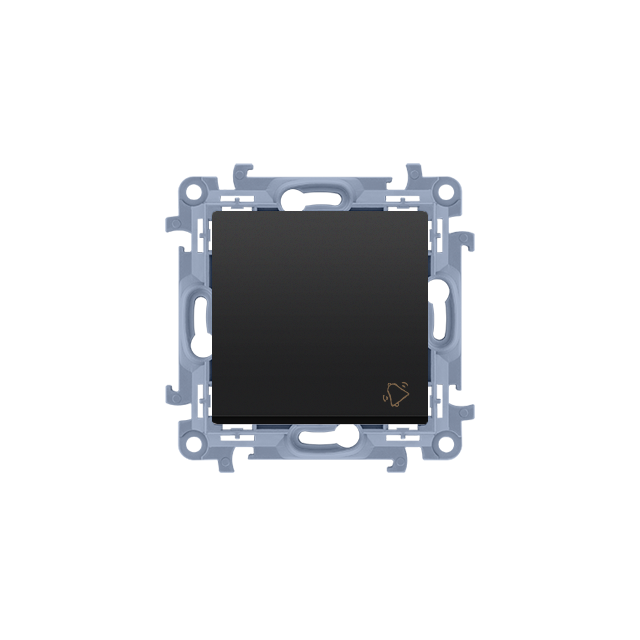 Simon 10 Przycisk zwierny dzwonek z. śrub. czarny mat 10A 250V