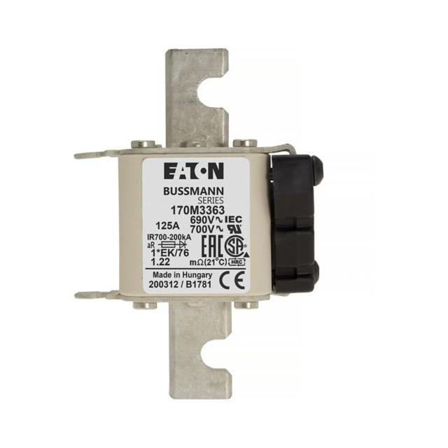 FUSE 125A 690V 1*EK/76 AR UC Wkładka szybka 125A AC 690V rozmiar 1 45x59x102 mm aR, 170M3363 EATON