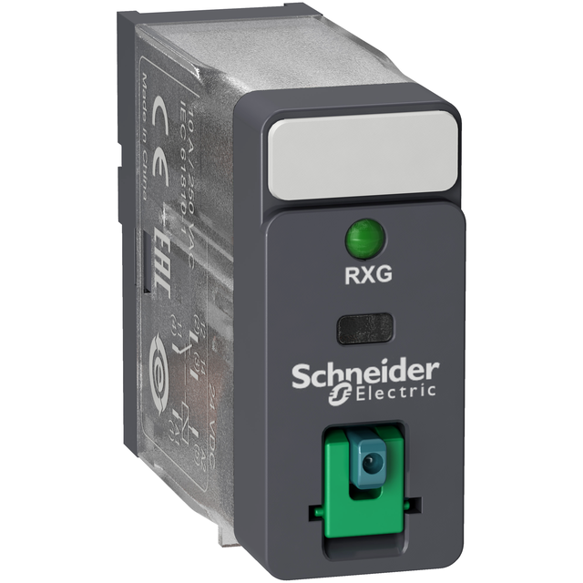 Zelio Relay Przekaźnik interfejsowy z przyciskiem test i LED 1C/O 10A 24V DC RXG12BD Schneider