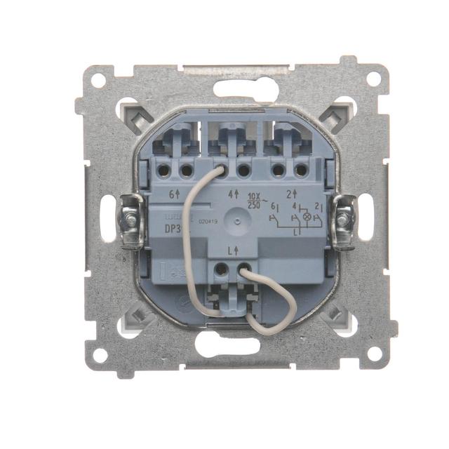 Simon 54 Przycisk potrójny z podświetleniem LED 10A szybkozłączka srebrny mat