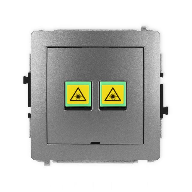 DECO Mechanizm gniazda światłowodowego/optycznego podwójnego, bez pola opisowego grafitowy