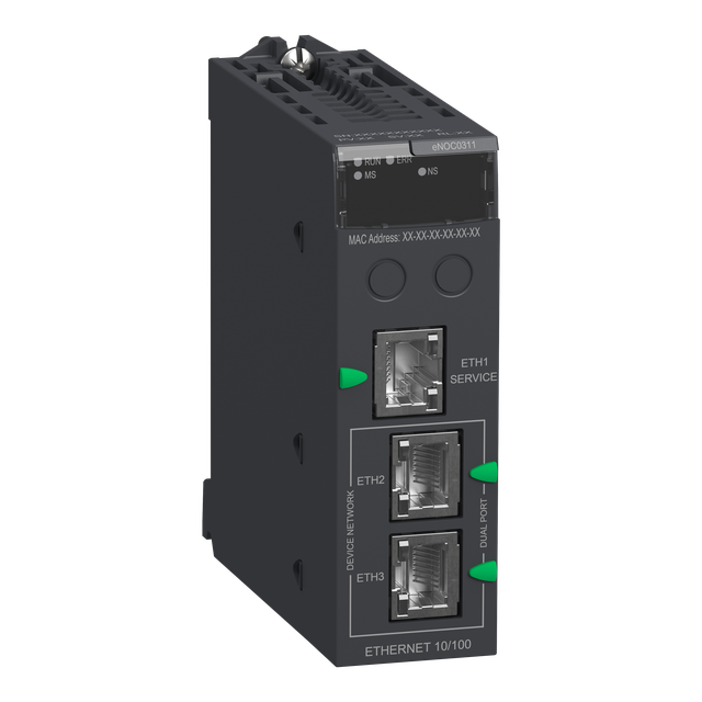 Modicon M580, moduł komunikacyjny Ethernet, 3 porty komunikacyjne FactoryCast Ethernet