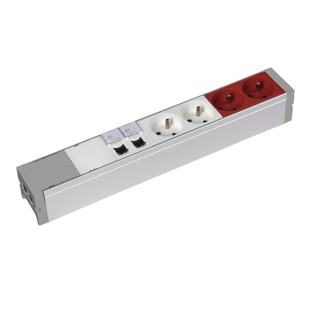 BLOK ZASILAJĄCY 2X2P+Z Z BLOKADĄ + 2X2P+Z + 2XRJ45, Legrand