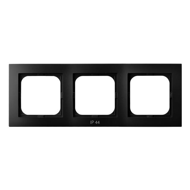 AS Ramka potrójna do łączników IP-44 - kolor czarny metalik