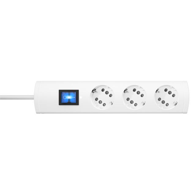 Listwa zasilająca DUOVERSAL plus 3=6, z wyłącznikiem, biały, 1,4 m H05VV-F 3G 1,5 mm2