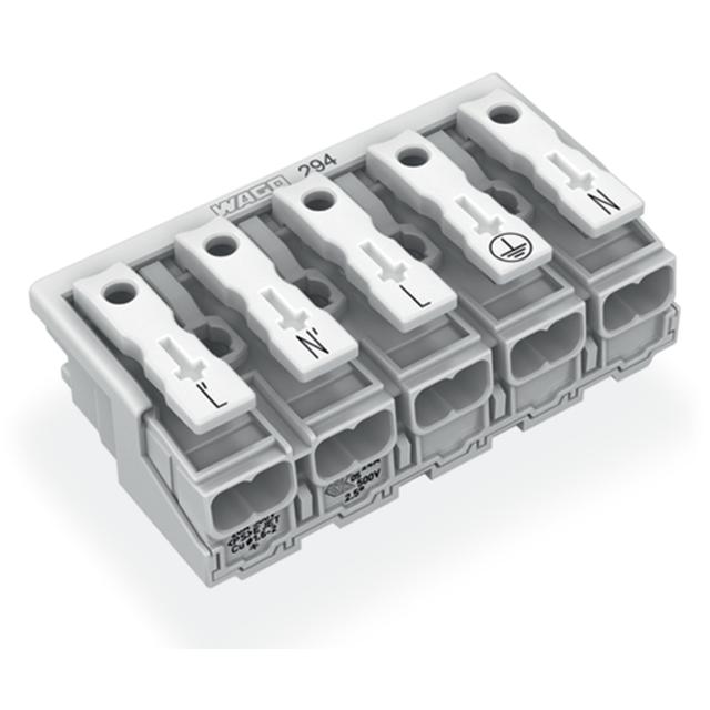 Złączka zasilająca 5‑biegunowa bez stopek bez styku PE 294‑4025 /250szt./ WAGO