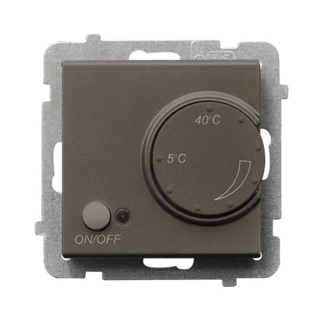 SONATA Regulator temperatury z czujnikiem napowietrznym kolor czekoladowy metalik RTP-1RN/m/40 OSPEL
