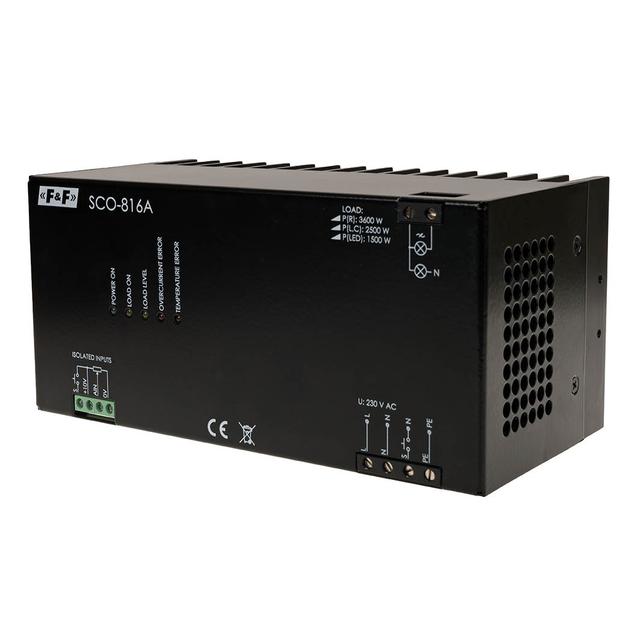 Ściemniacz do odbiorników dużej mocy 3500W zasilanie 230V z wejściem analogowym 1-10V SCO-816A F&F