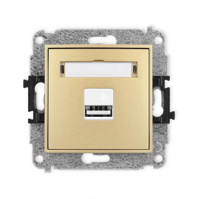 ICON Mechanizm ładowarki USB pojedynczej USB A, 10W max., 5V, 2A złoty