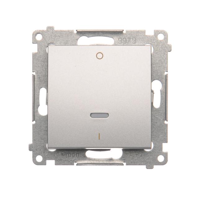 Simon 54 Łącznik dwubiegunowy z podświetleniem LED 10A 250V szybkozłączka srebrny mat DW2L.01/43 KONTAKT